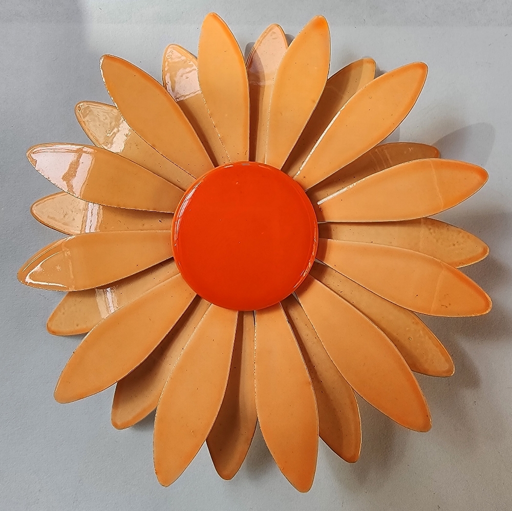 Orange and Tan Flower Brooch
